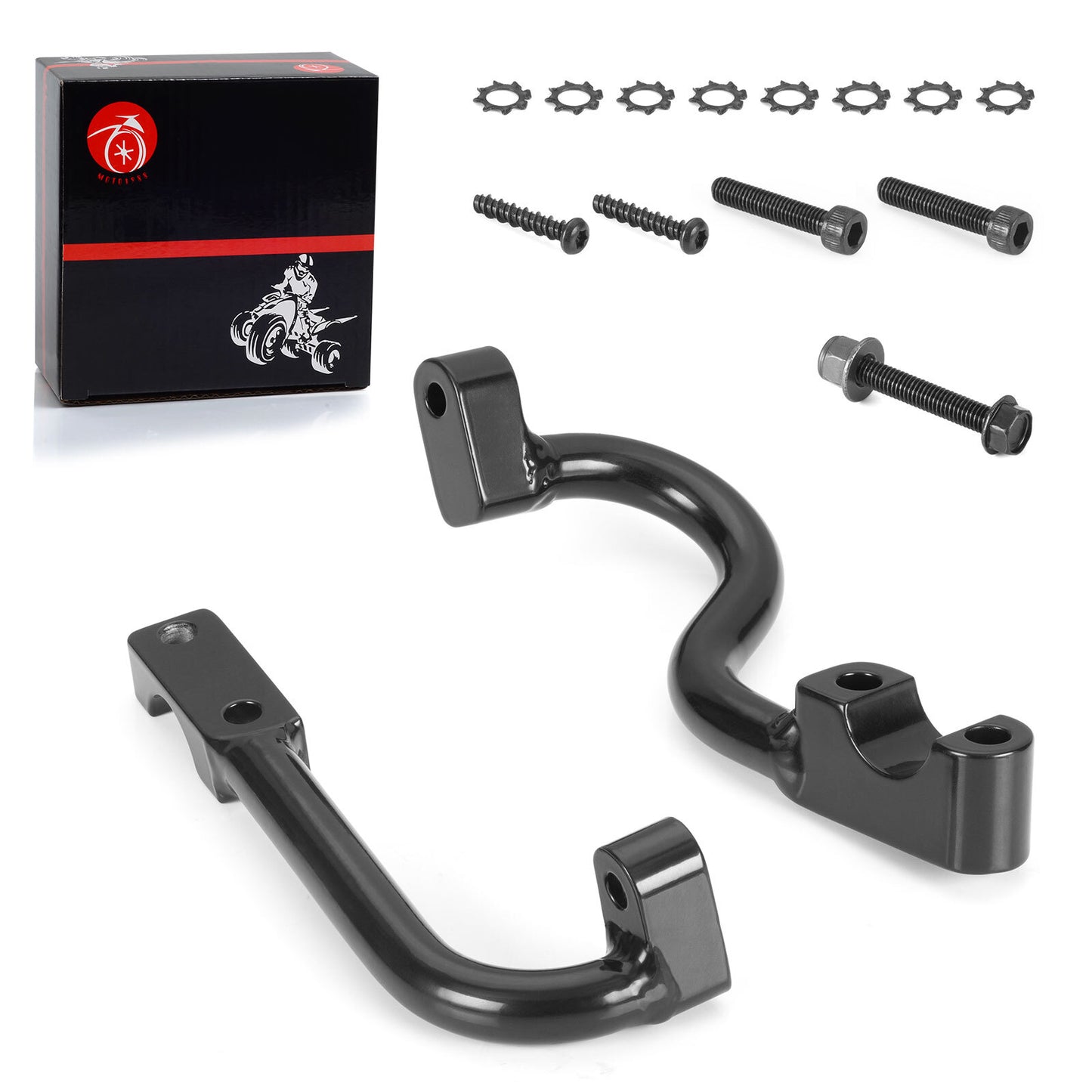 Set of 2 Black Handguard Mounts for Polaris Sportsman 570 800 850 1000 (2007–2024)