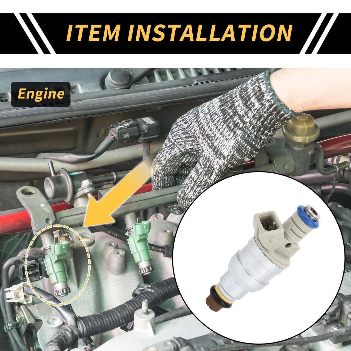 Fuel Injector for Ford Ranger (1985–2001) 4 Holes Silver Tone Beige