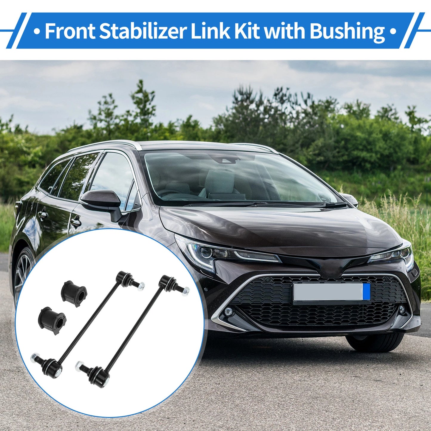 Set of 2 Front Stabilizer Bar Links with Bushings for Toyota Camry  No.K90344