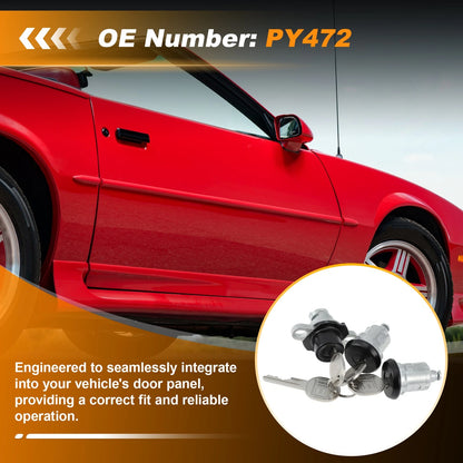 Set of 2 Doors & Hatch Lock Cylinder PY472 for Chevrolet Camaro, Firebird (93–02)