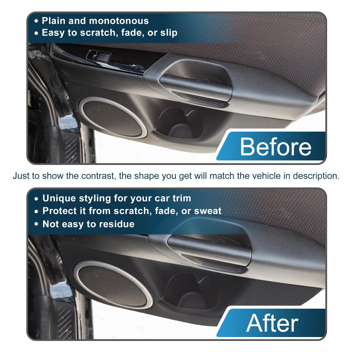 Set of 1 Door Kick Guard for Mazda CX-30 (2020–2023) Black Front Rear