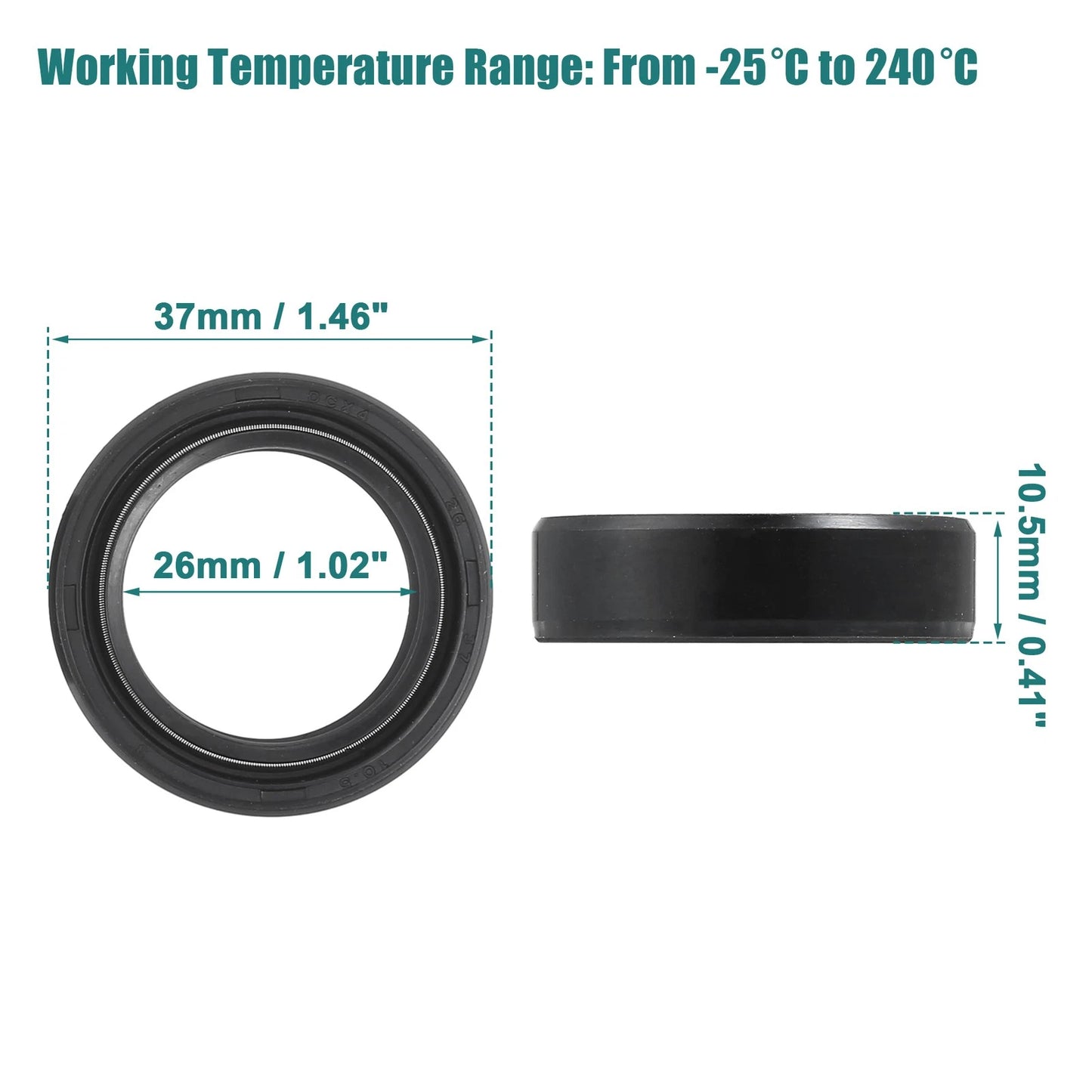 2X 26mmx37mm Front Fork Shock Oil Seal for Suzuki DS80 (1978–2000)