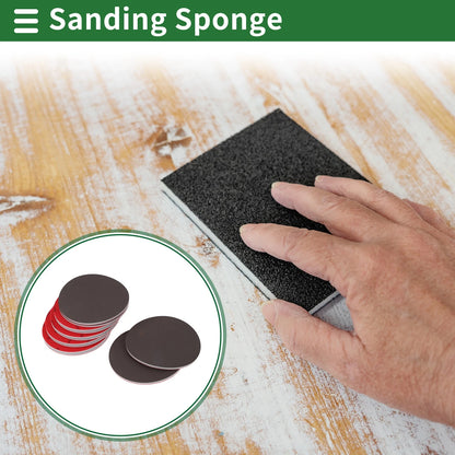 Set of 12 P800 Sanding Sponge Pads 5.91"x5.91" Washable and Reusable