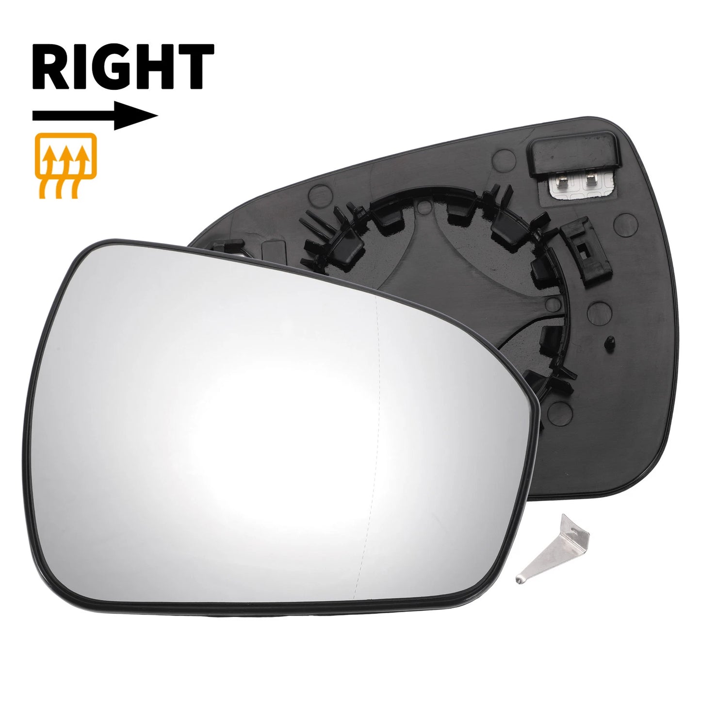 Right Side Heated White Mirror Glass for Ford Mondeo (2014–2022)