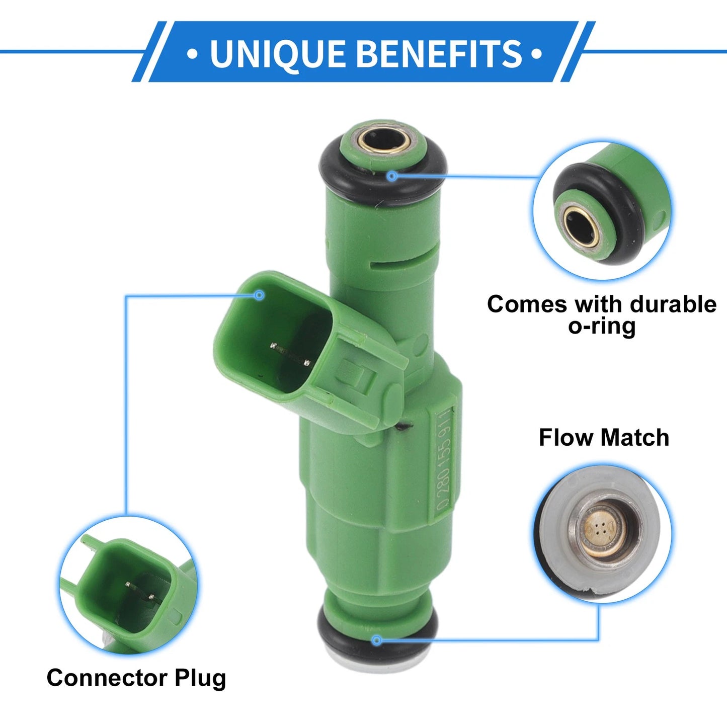 1 Pc Fuel Injector No. 0280155911/XL2E9F593B5A for Ford Contour 2.5L V6 (1998–2000)