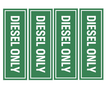 Set of 4 Diesel Only Vinyl Stickers for Trucks