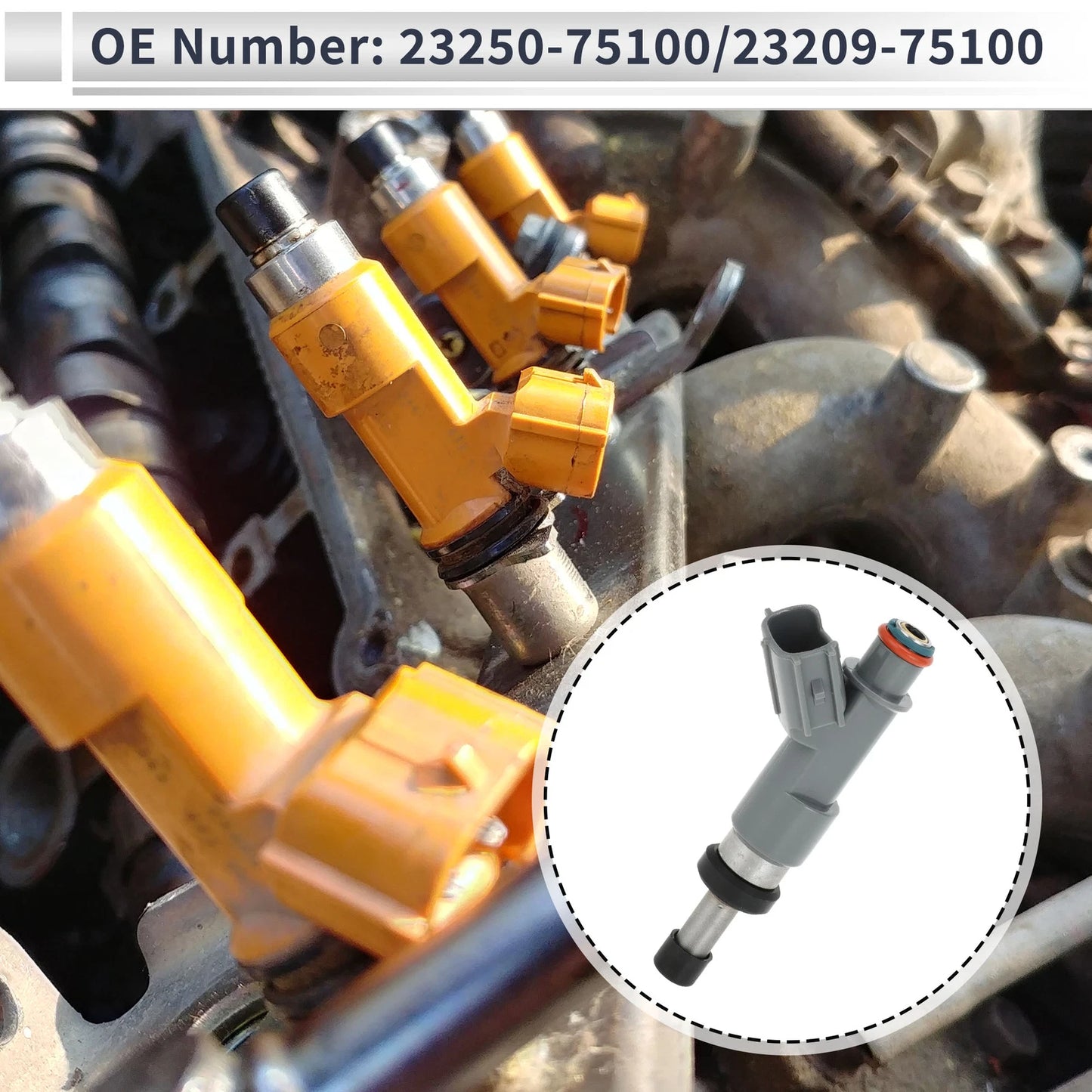 Fuel Injector No. 23250-75100/23209-75100 for Toyota Tacoma 2.7L (2005–2016)