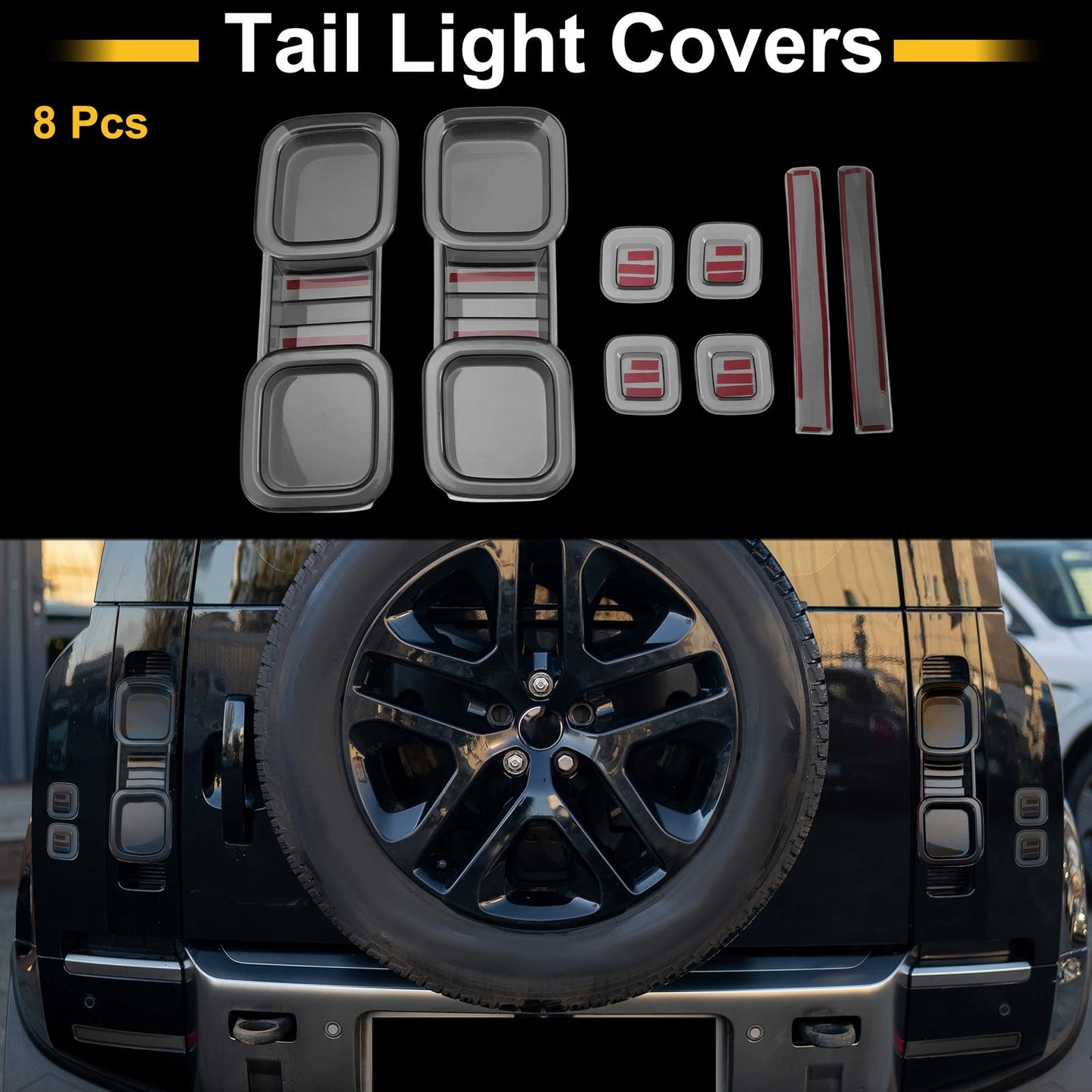 Tail Light Cover Trim for Land Rover Defender 90 (2020–2026) 8 Pcs