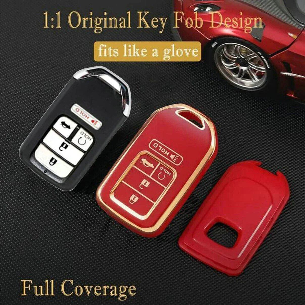 Car Remote Key Fob Case Cover Holder for Honda Civic CR-V Accord Pilot Insight