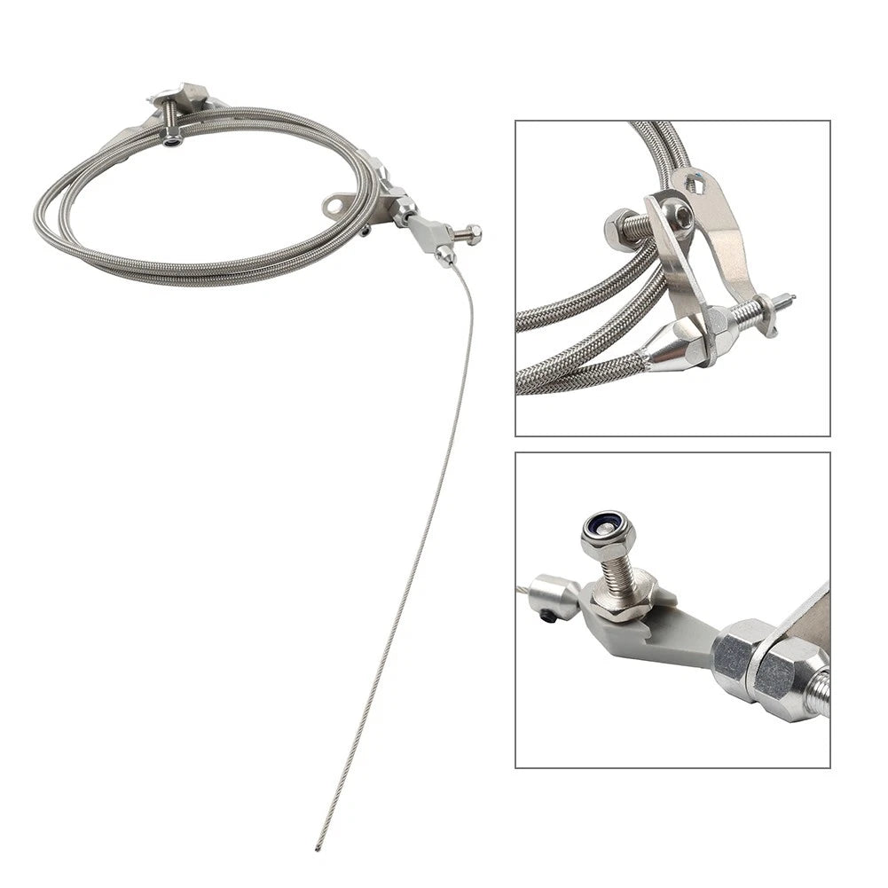 Stainless Steel Braided Kick Down Detent Cable for Ford C6 Transmission (1966–1986)