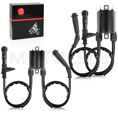 2X Ignition Coil & Spark Plug Cap for Honda VT600C VT600CD (1988–2007)