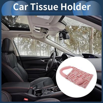 Tissue Holder for Car - Jacquard Woven Love Heart Plush (15.35"x6.69"x1.57")