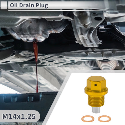 Set of 1 M14x1.25 Engine Oil Drain Plug with Gasket for Car Motorcycle Boat