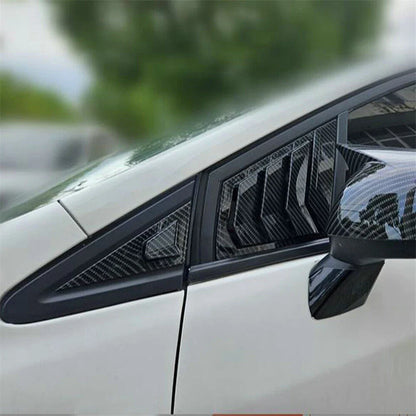 Carbon Fiber Look Front Window Scoop Louver Cover for Honda Civic Sedan (12-15)