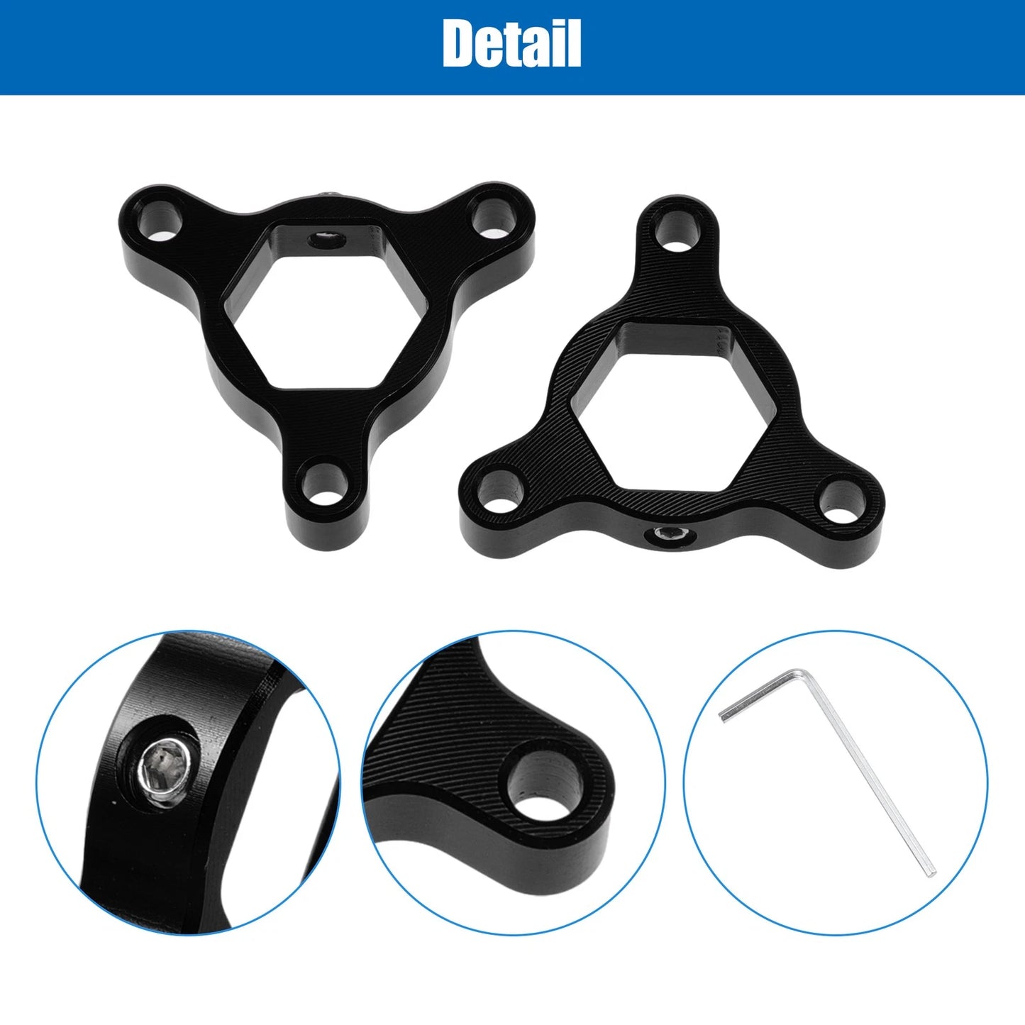 2X 17mm Racing Motorcycle Fork Preload Adjusters Aluminum Black
