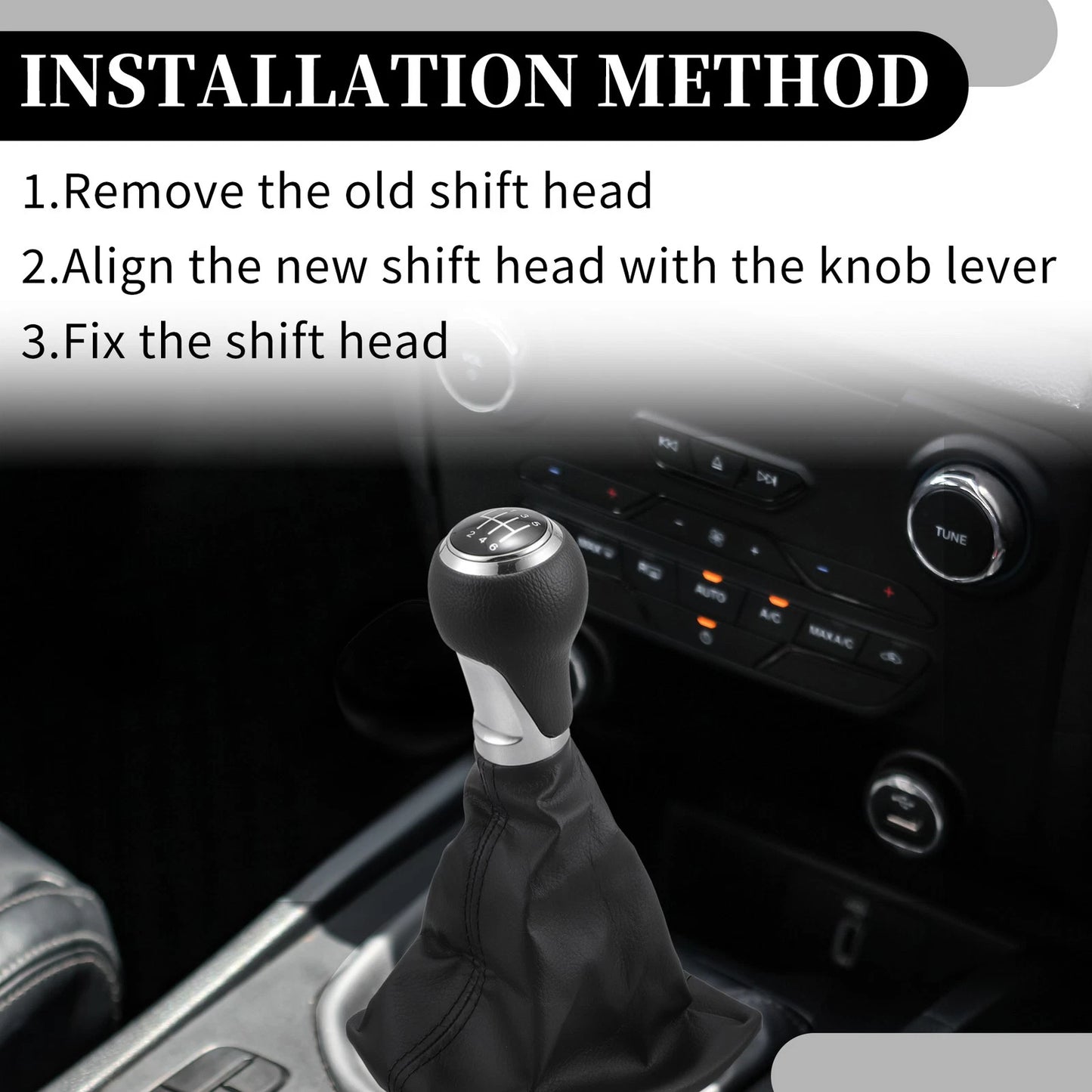 6 Speed Gear Shift Knob with Dust Cover for Audi A6 C6 4F (2004–2008)