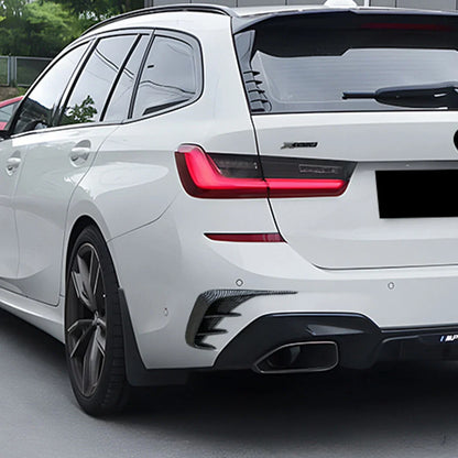 Black Carbon Style Trim Canards for BMW 3-Series Estate (2019–2022)