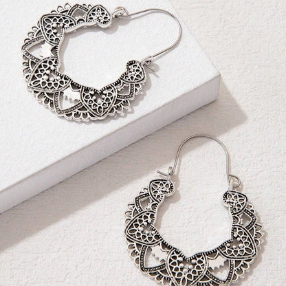 Set of 2 Boho Vintage Style Dangle Drop Hook Earrings for Women