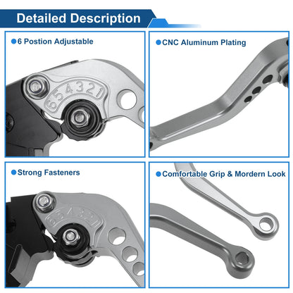 Short Brake Clutch Levers for Kawasaki Z1000SX/Ninja 1000 (2011–2023) Titanium Tone