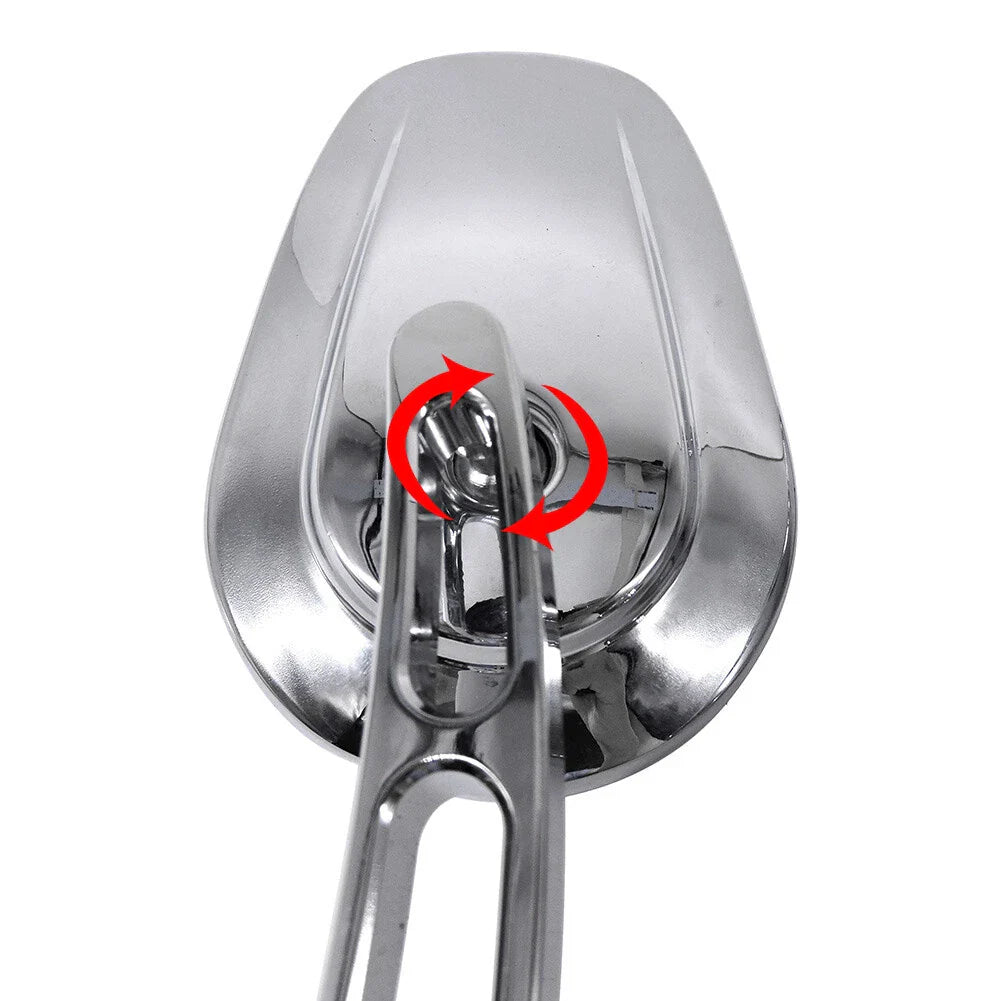 Chrome Rear-View Mirrors for Harley Road Street Glide Sportster Dyna Softail (2006-2023)