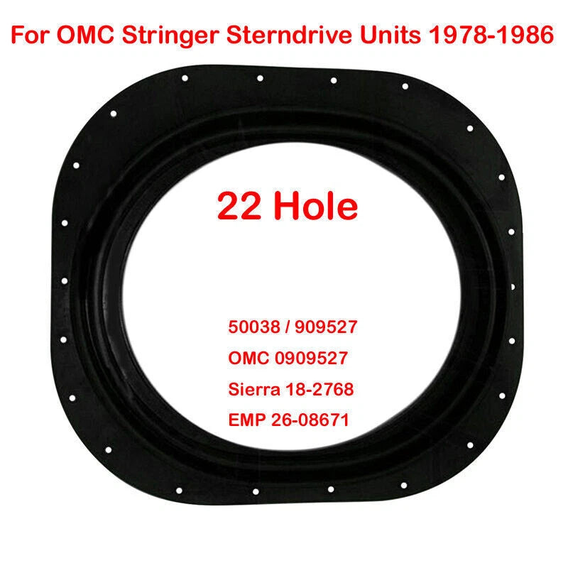 Transom Boot Seal for OMC Stringer (1978–1986) Rubber 22 Hole