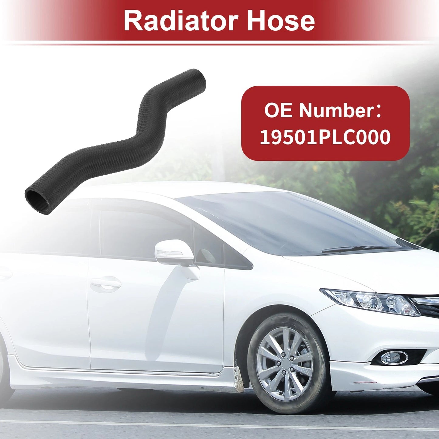 Radiator Hose for Honda Civic (2001–2005) No. 19501PLC000 Rubber Black