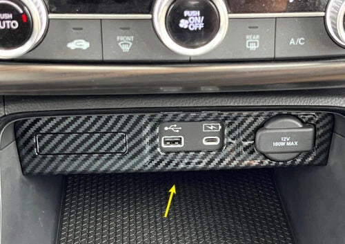 Carbon Fiber Console Cigarette Lighter USB Panel for Honda CR-V (2023–2024)