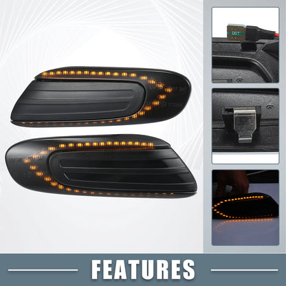 Smoked Black Lens LED Side Marker Light for Mini Cooper F55 F56 F57 (2014–2023)