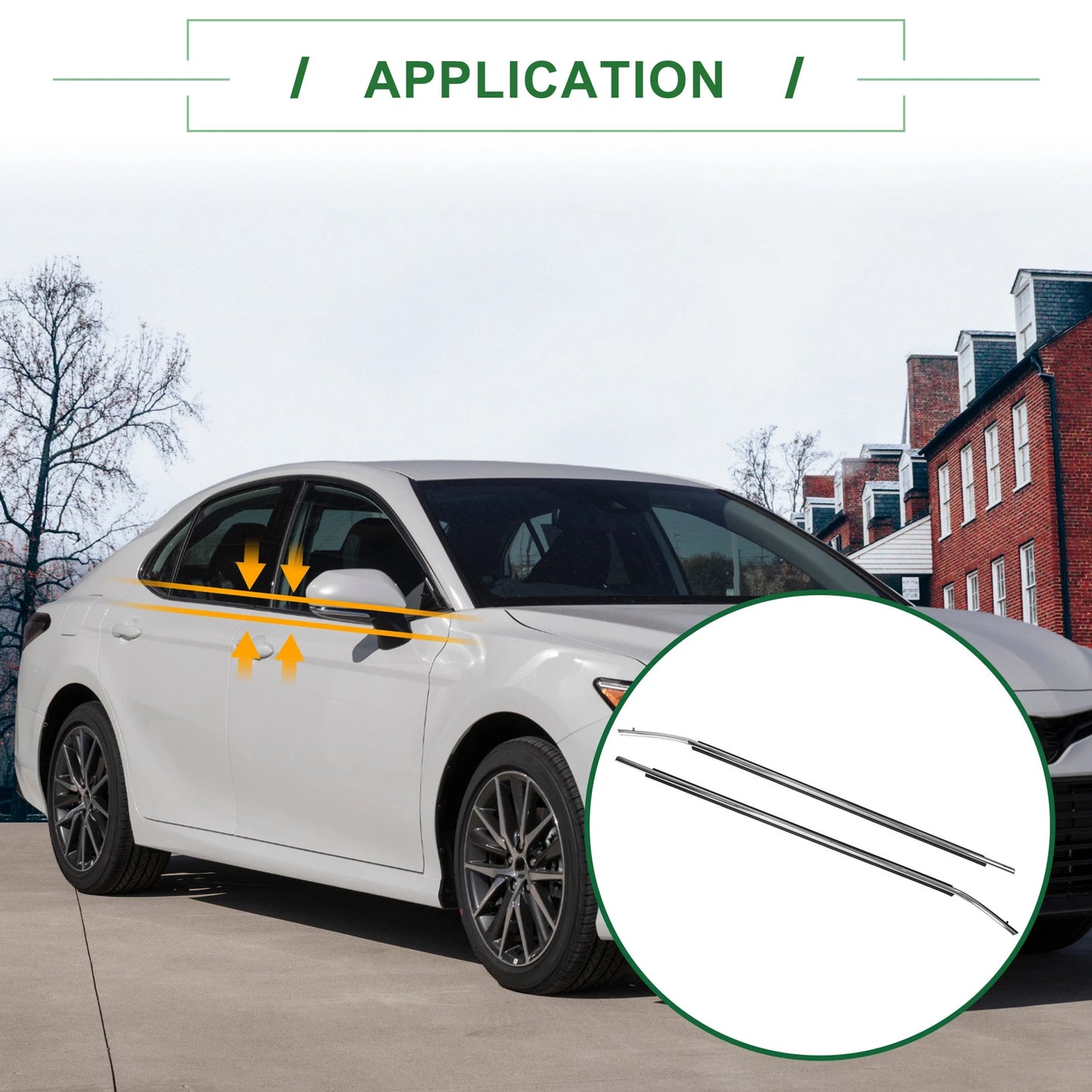2X Front Left & Right Weatherstrip Window Seal for Toyota Camry (2012–2014)