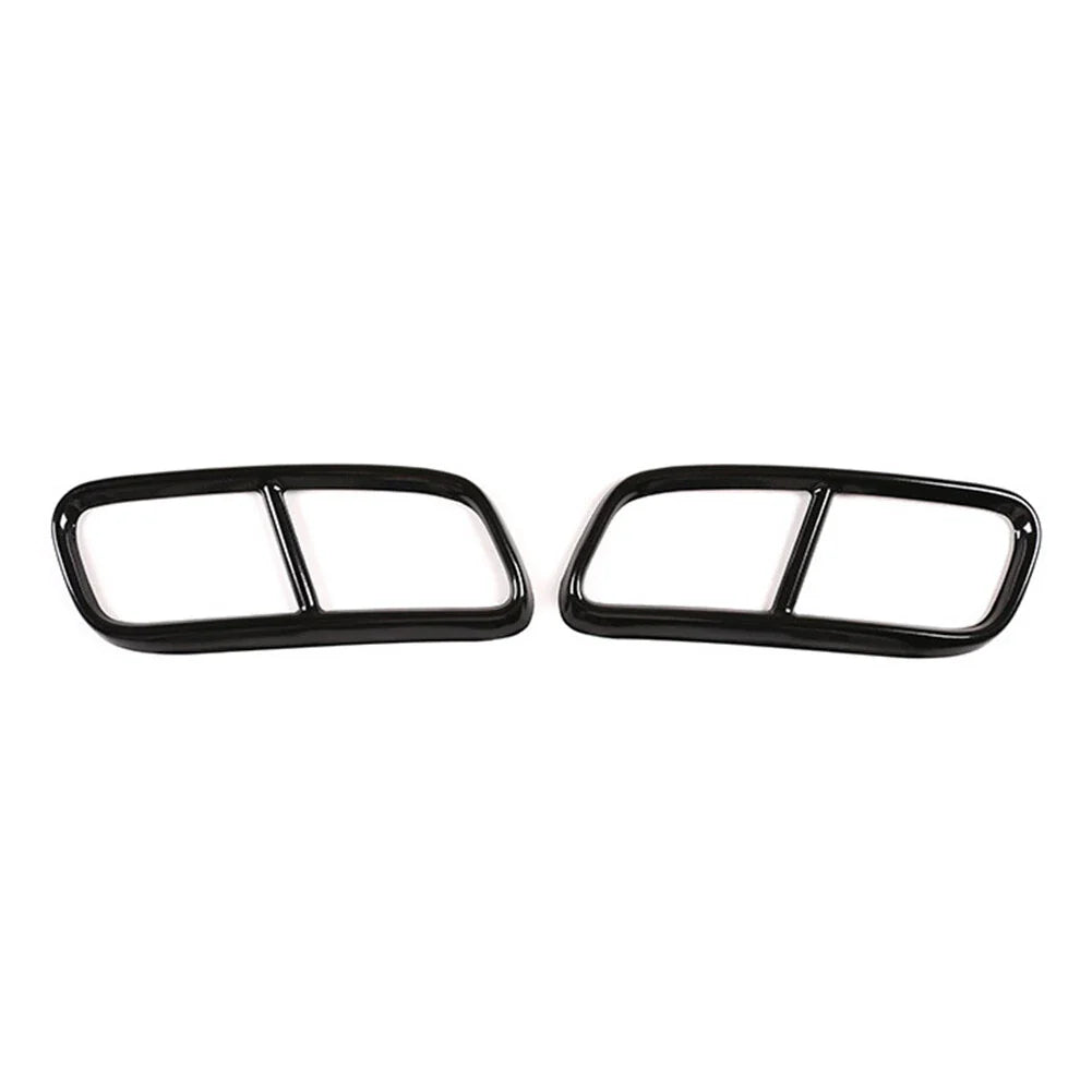 Black Rear Exhaust Muffler Tail Pipe Covers for Audi Q7 (2016-2019)