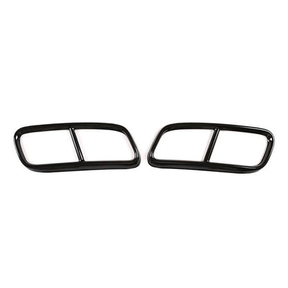 Black Rear Exhaust Muffler Tail Pipe Covers for Audi Q7 (2016-2019)