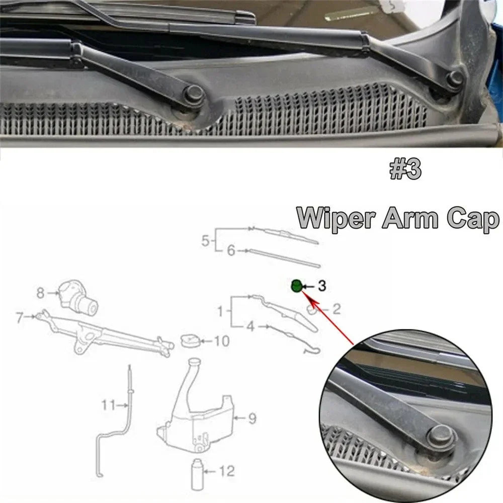 Front Windshield Wiper Arm Bolt Cap for Chevrolet Colorado Tahoe Escalade