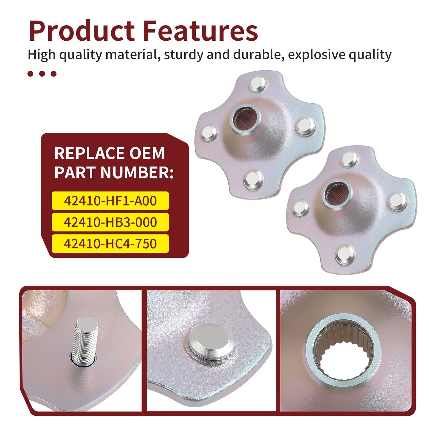 2X Rear Wheel Hubs for Honda Recon FourTrax Rancher 250 300 420 (2000–2023)
