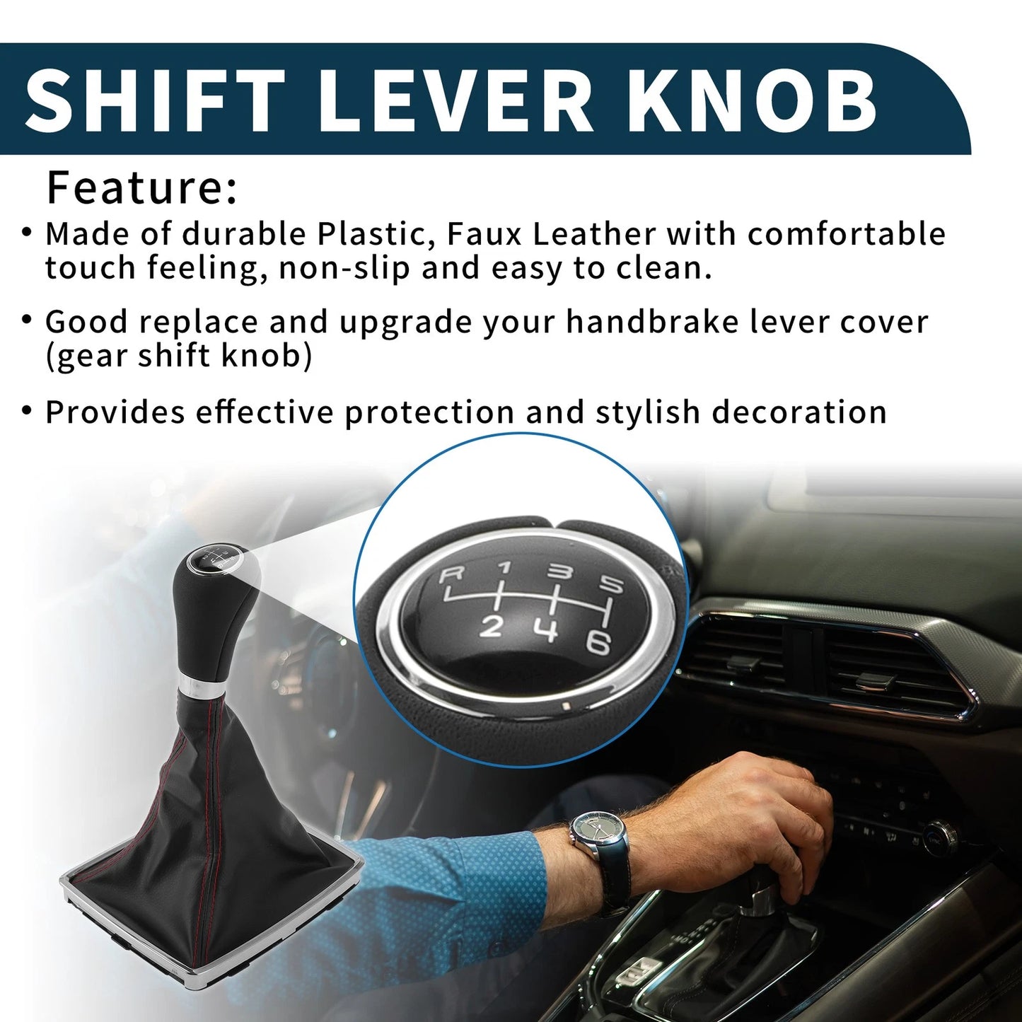 6 Speed Manual Gear Shifter Knob with Cover for Mercedes-Benz C-Class (2015–2021)