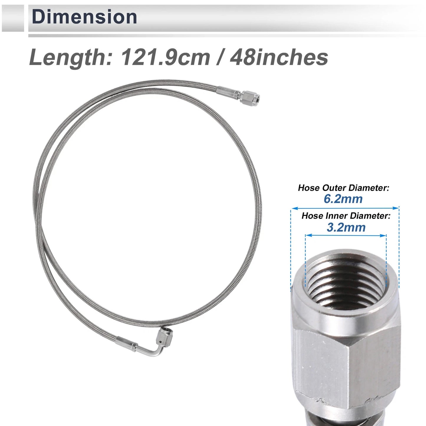 AN-3 Turbo Oil Feed Line Kit for Universal Applications (3.99ft)