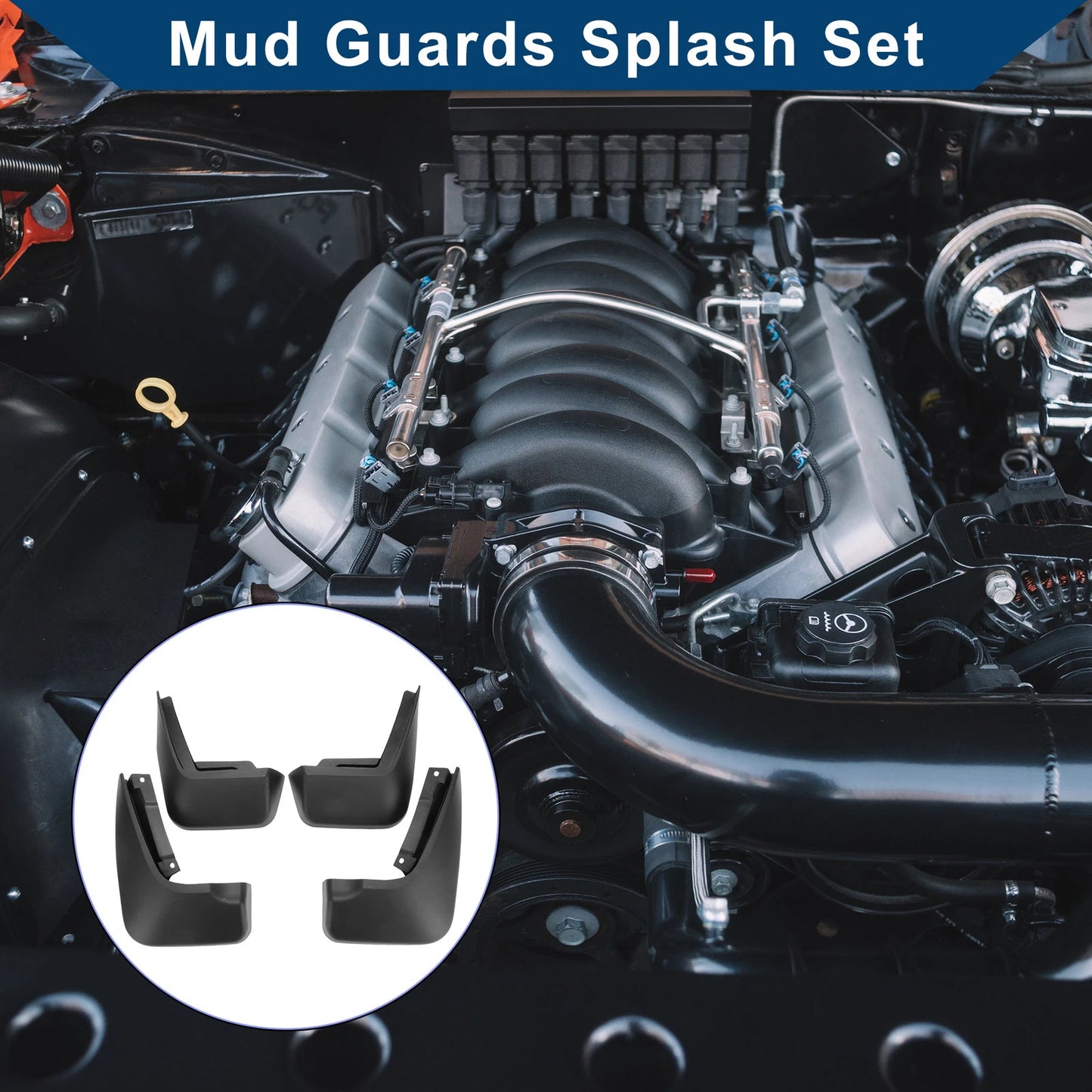 Set of 4 Mud Flaps Splash Guards for Land Rover Range Rover Velar (2017–2023)