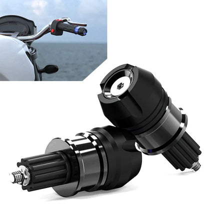 CNC Aluminum Handlebar Grips Bar End Cap Plugs for Motorcycle ATV Black