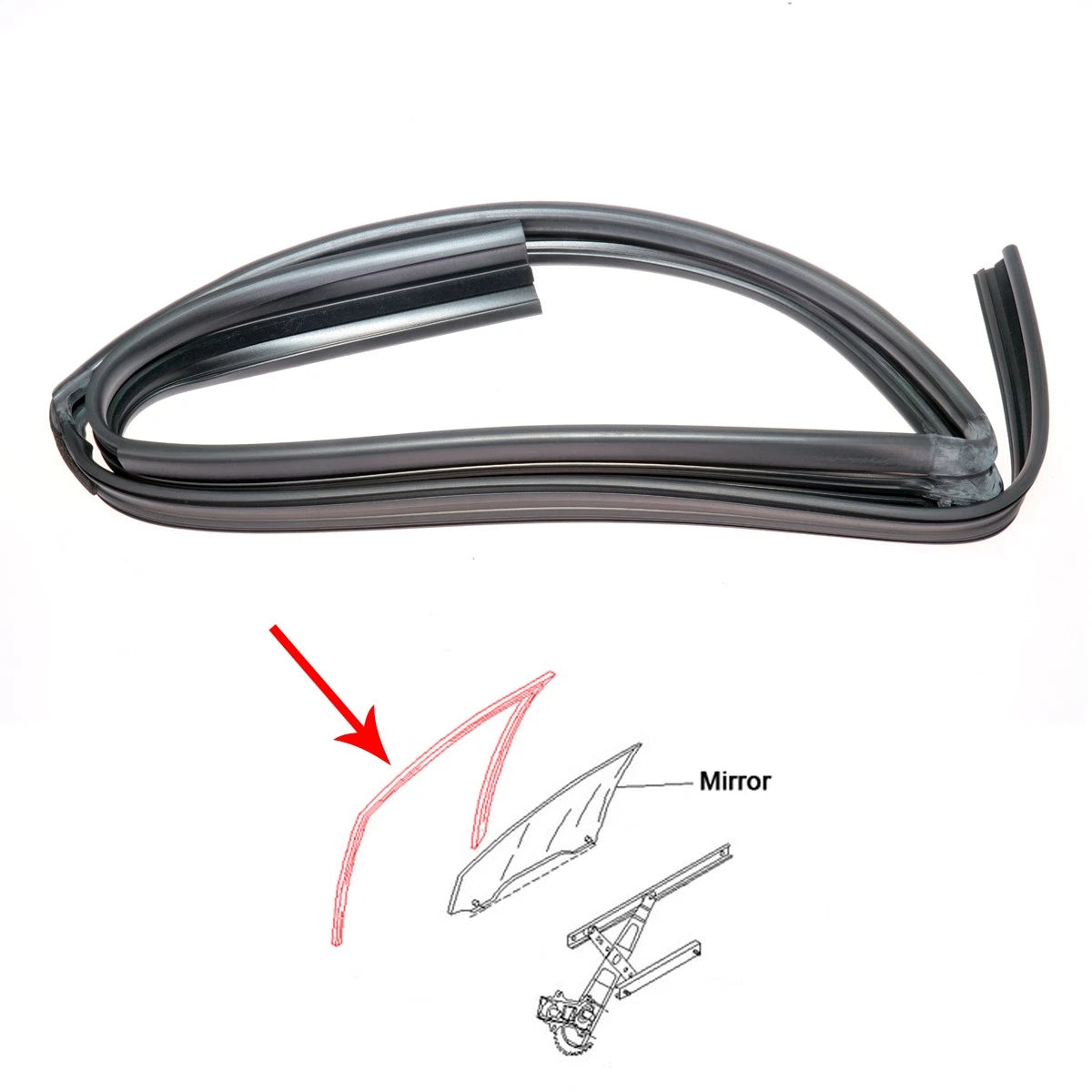 Door Glass Run Channel for Toyota Soluna Vios Sedan (XP40 SCP40 NCP40 NCP42)
