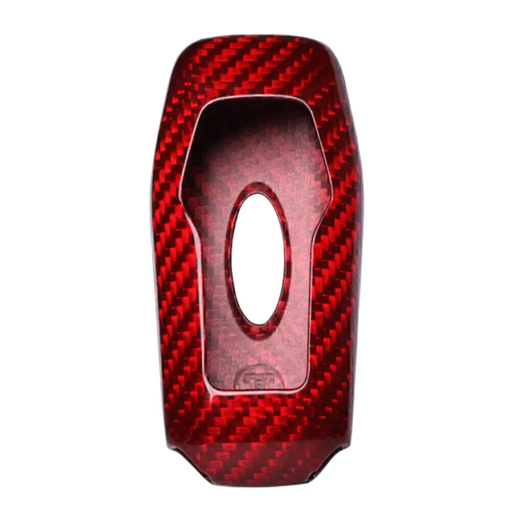 Red Carbon Fiber Remote Key Fob Cover for Ford F-150, Fusion (2013-2016)