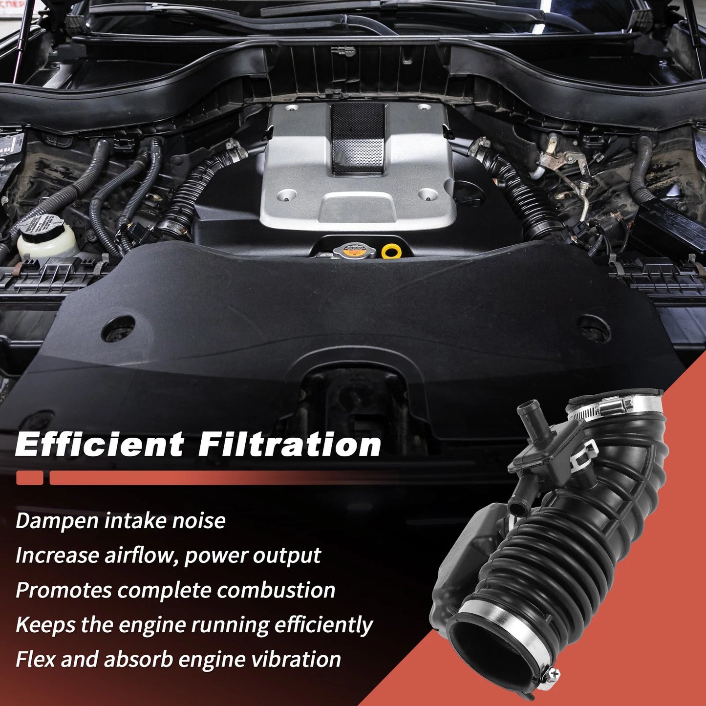 Left Engine Air Intake Tube Hose for Nissan 370Z, Infiniti G37, QX50 (2009–2020)