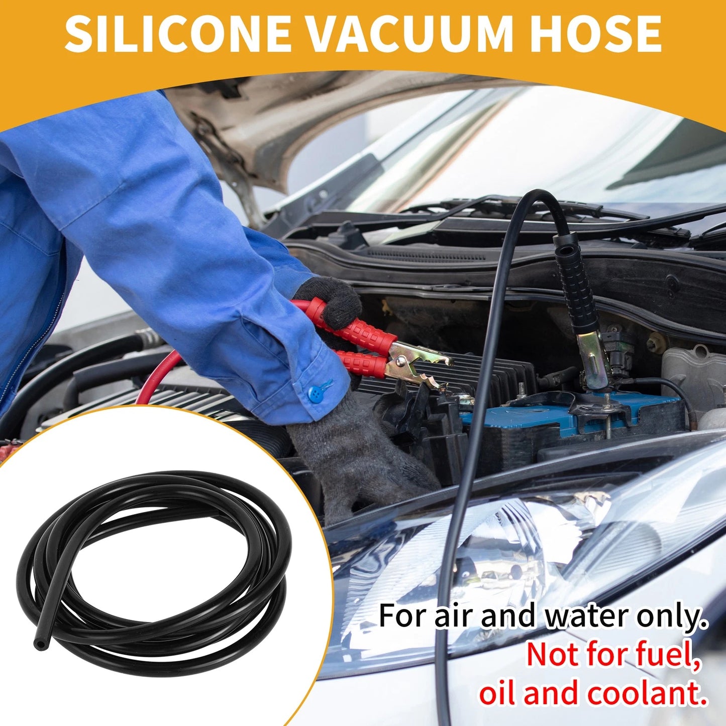 Silicone Vacuum Tubing Hose 3/16" ID 2mm Thick 6.6FT for Air Water
