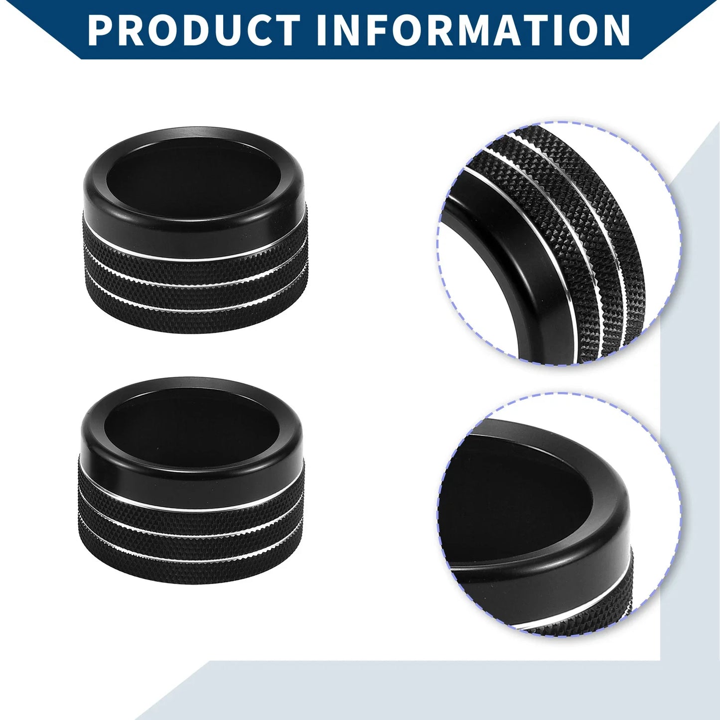 Radio Audio Tune Switch Knob Cover for Dodge RAM 2019-2022 - 2 Pcs Black
