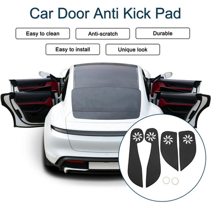 Car Door Anti Kick Pad Sticker Protector for Honda Fit (2000-2008) Black 1 Set