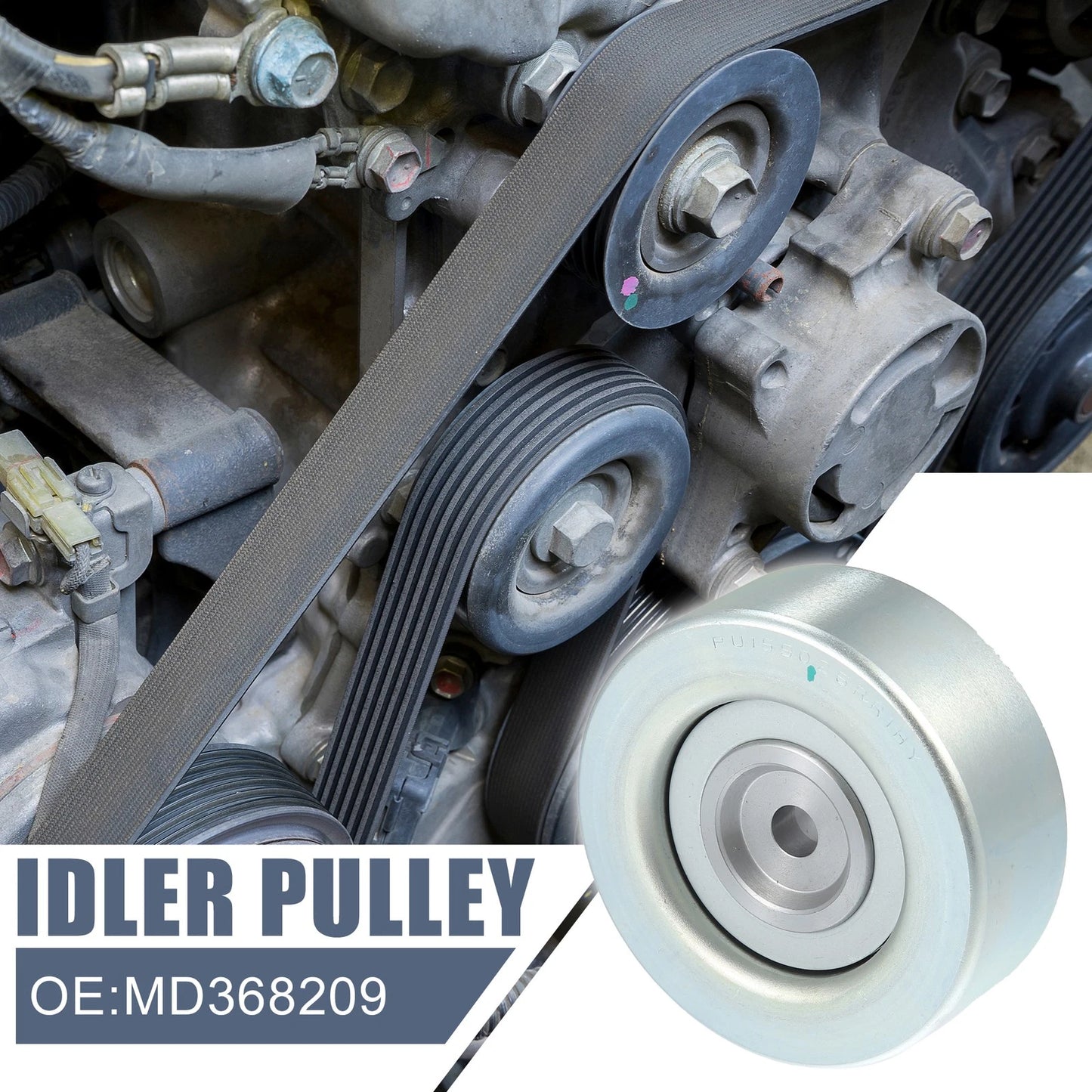 Drive Belt Idler Pulley for Mitsubishi Montero (2001–2006) MD368209