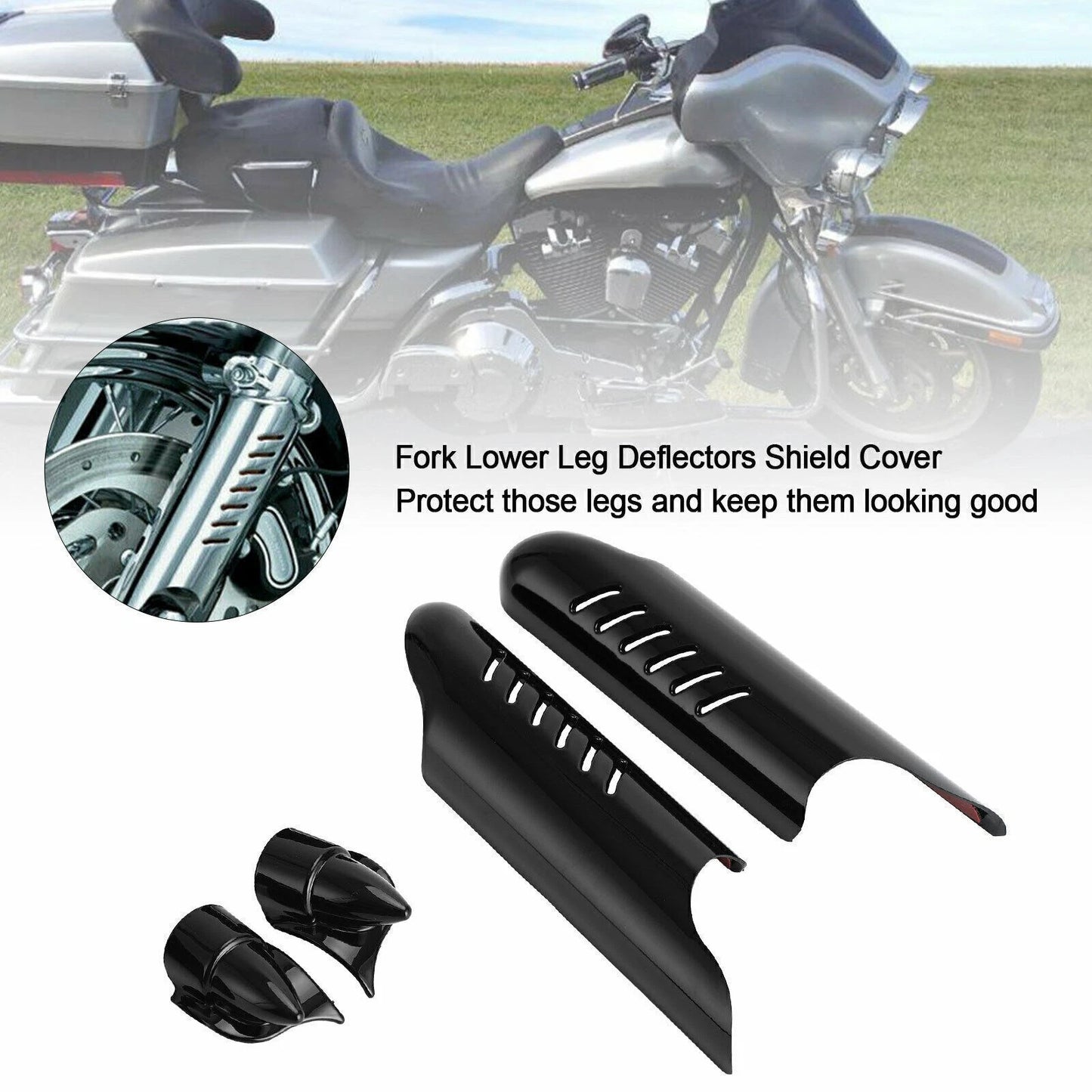 Baffle Shield Cover for Harley Touring Electra Glide FLHT (2000–2013) Black