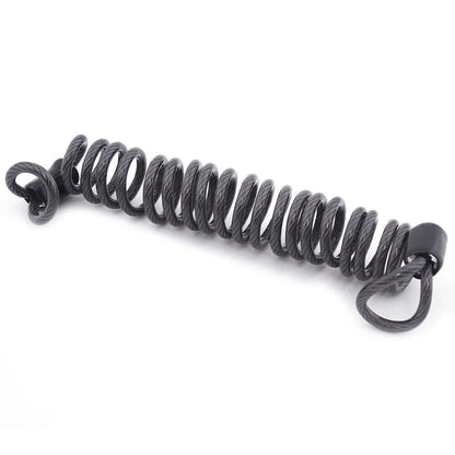 Black Motorcycle Disc Lock Security Reminder Anti-theft Rope Helmet Cable