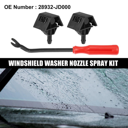 3X Windshield Washer Nozzle Kit 28932-JD000 for Nissan Qashqai (2007–2014)