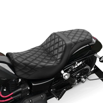 Black Driver Passenger Seat for Harley Dyna Super Glide Street Bob (2006-2017)