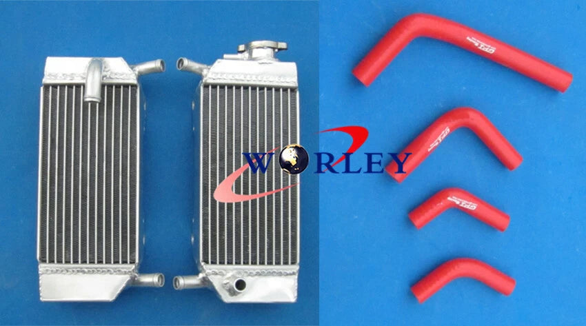 Aluminum Radiator with Blue Hose for Honda CRF250R CRF250X (2004–2009)