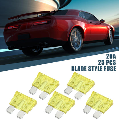 25pcs Blade Style Fuses 20A for Car Boat Truck SUV Motorcycle (Universal)